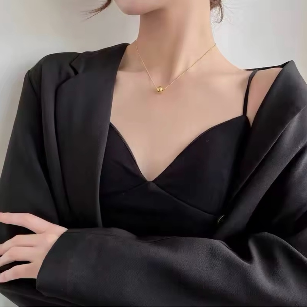 Classic Simple Ball Pendant Necklace For Woman